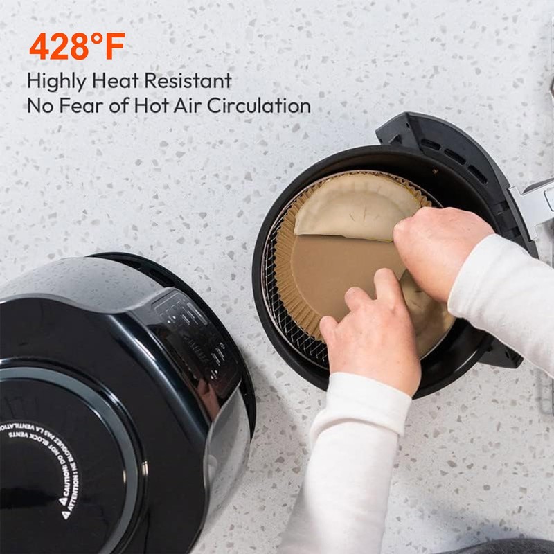 Small Air Fryer Liners Disposable for 2 3qt 6.3" Round 120pcs, Natural gallery