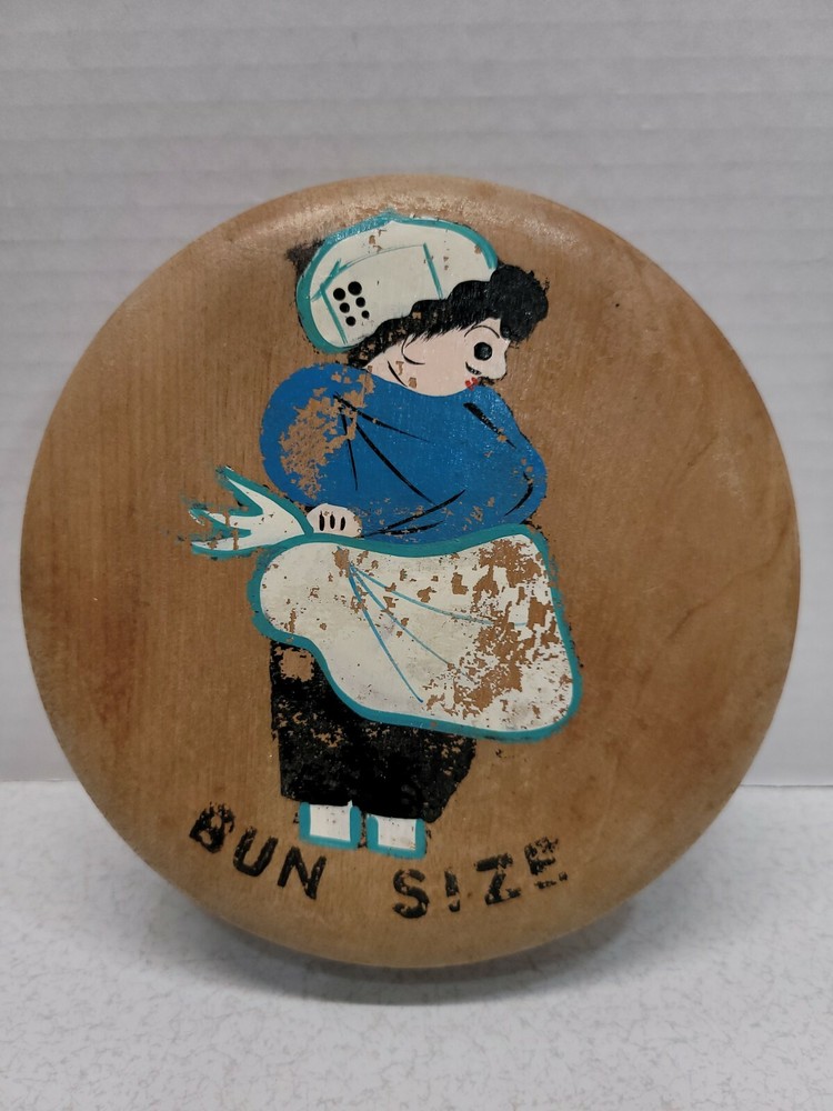 Vintage Wooden Hamburger Press Kitchen Chef Made in Japan Country Farmhouse