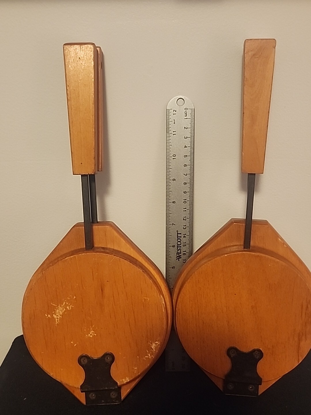 (2) Vintage Wooden Hamburger Press W Long Handle Decor Japan 1960's gallery