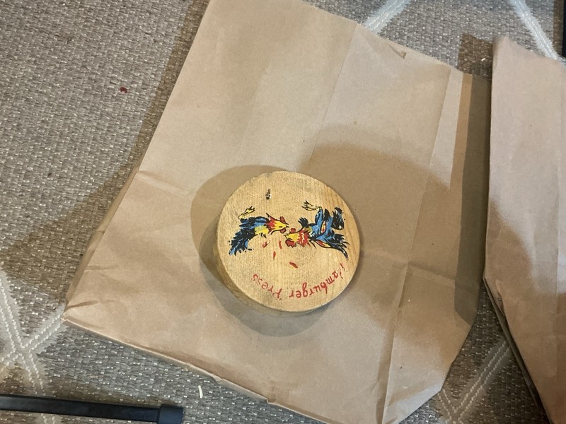 Vintage Wooden Fighting Rooster Hamburger Press – Retro Kitchen Collectible gallery