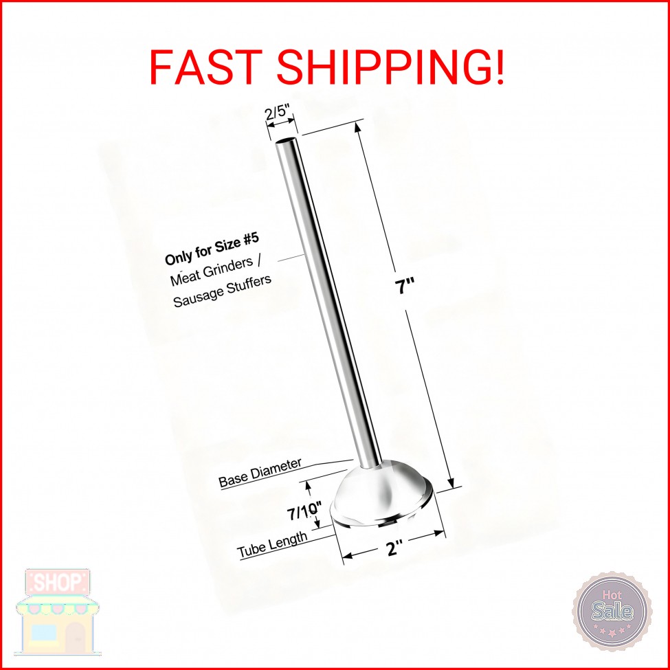 10mm Stainless Steel Sausage Stuffer Tube, #5 Meat Grinder Funnel Attachment for gallery