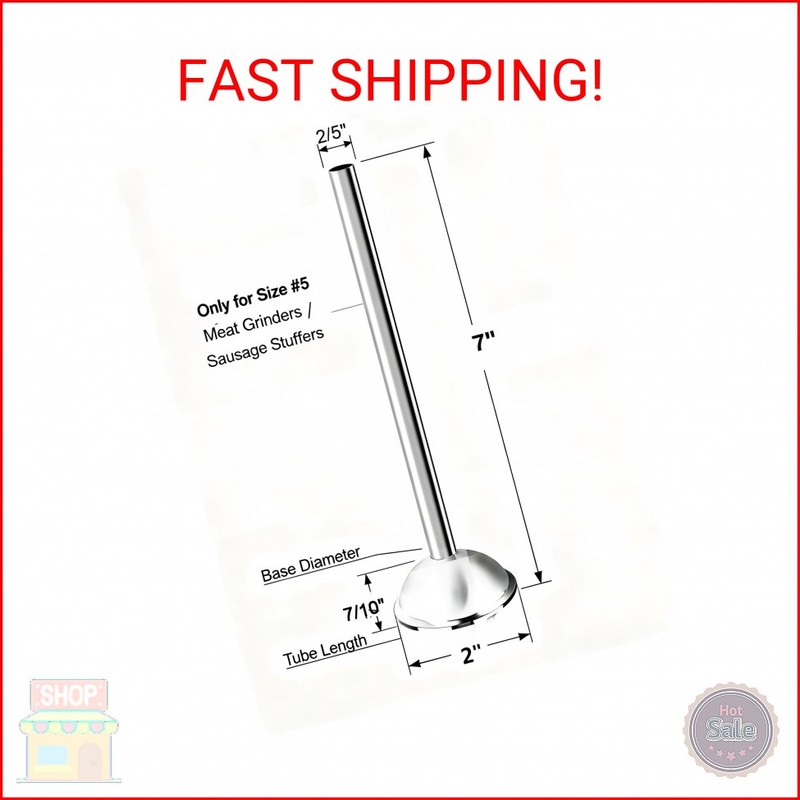 10mm Stainless Steel Sausage Stuffer Tube, #5 Meat Grinder Funnel Attachment for gallery