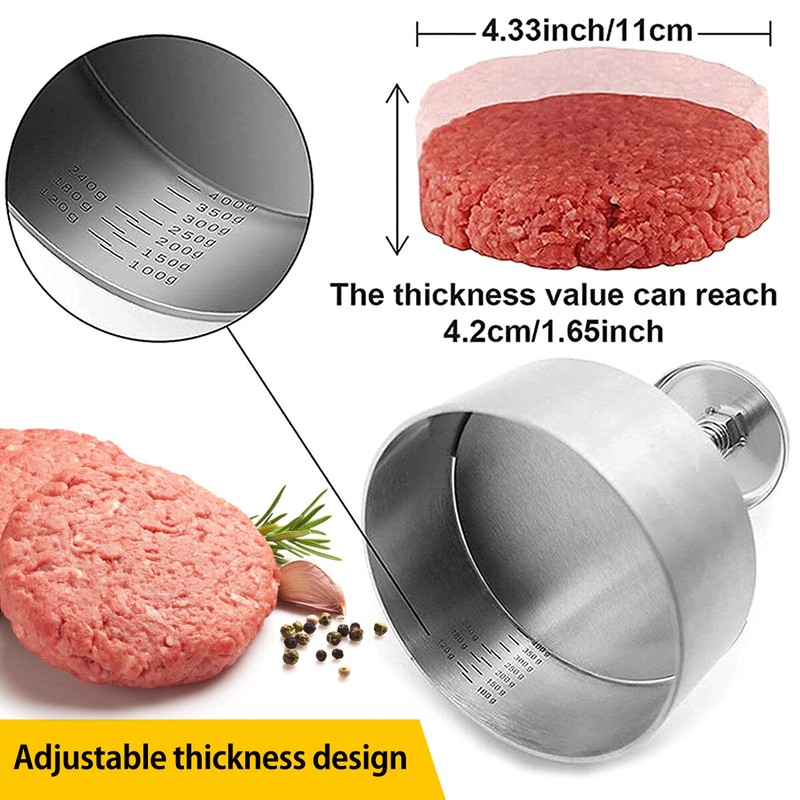Hamburger Press Burger Press for Making Meat Patties Kitchen Tool Stainless NEW gallery