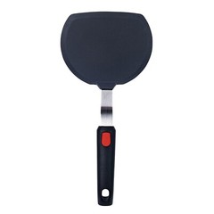 Silicone Pancake Spatula | Wide Beveled Edge Flipper with Stainless Steel Cur…