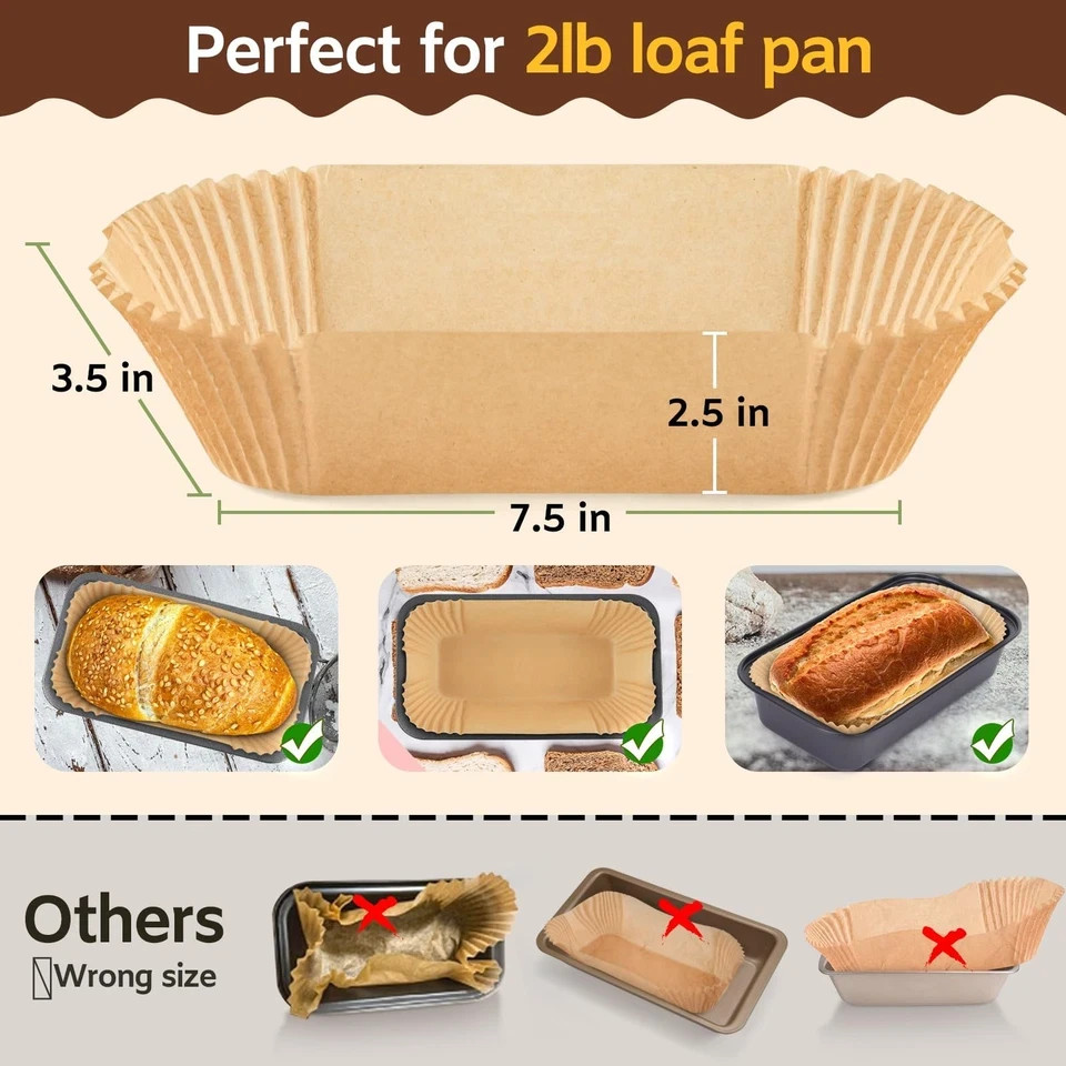 Loaf Pan Liners, 150PCS Bread Liners 9x5 Inch, fit for 9x5inch, Natural gallery