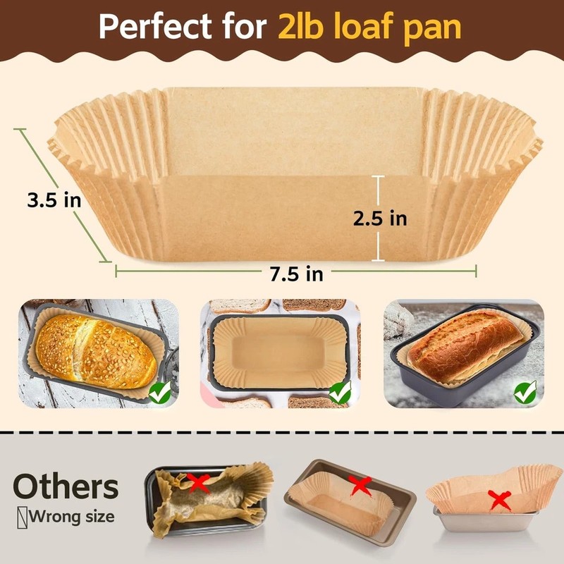 Loaf Pan Liners, 150PCS Bread Liners 9x5 Inch, fit for 9x5inch, Natural gallery