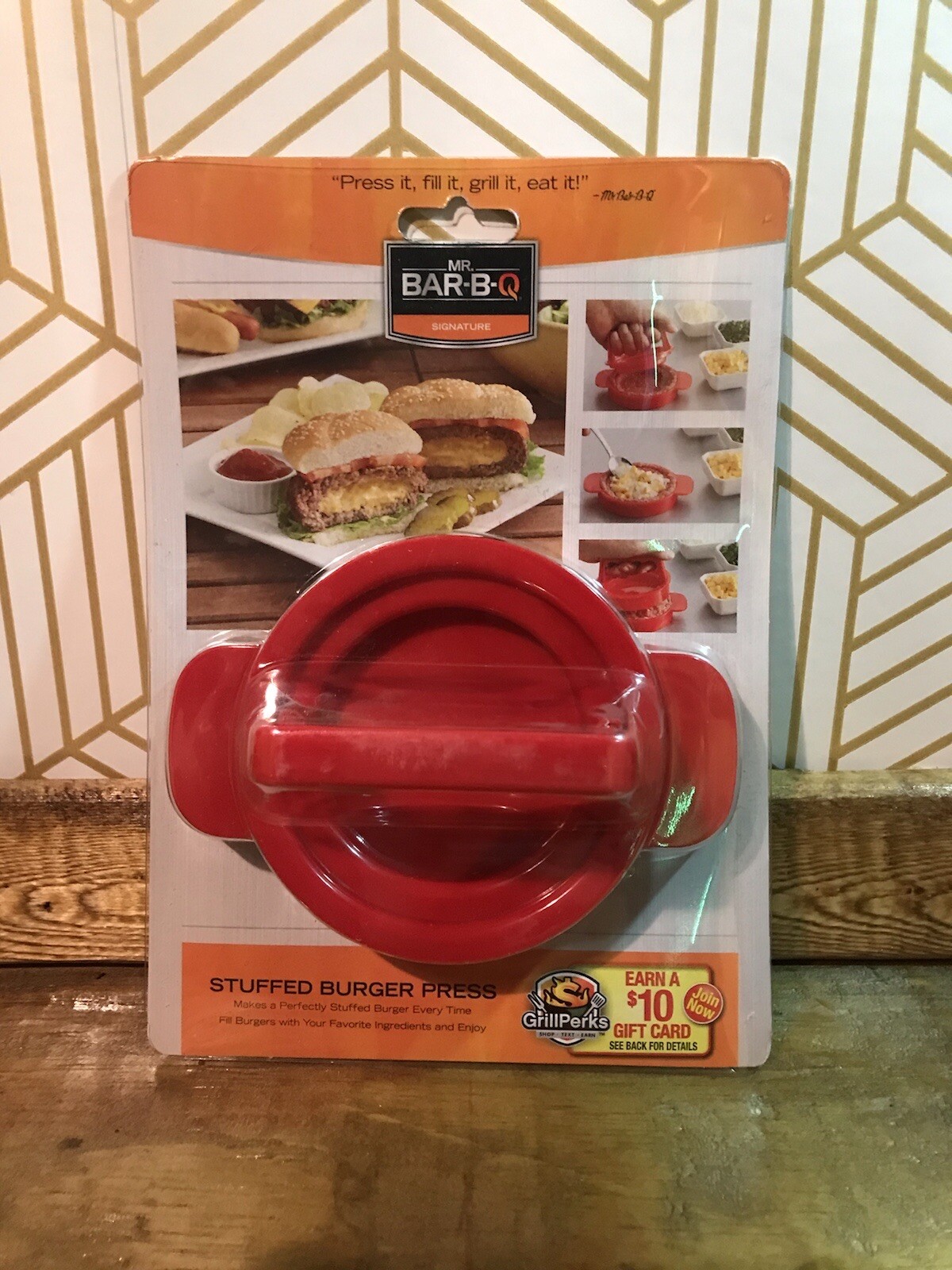New! Mr. Bar-B-Q Stuffed Burger Press. Perfectly Stuffed Burgers Every Time! gallery