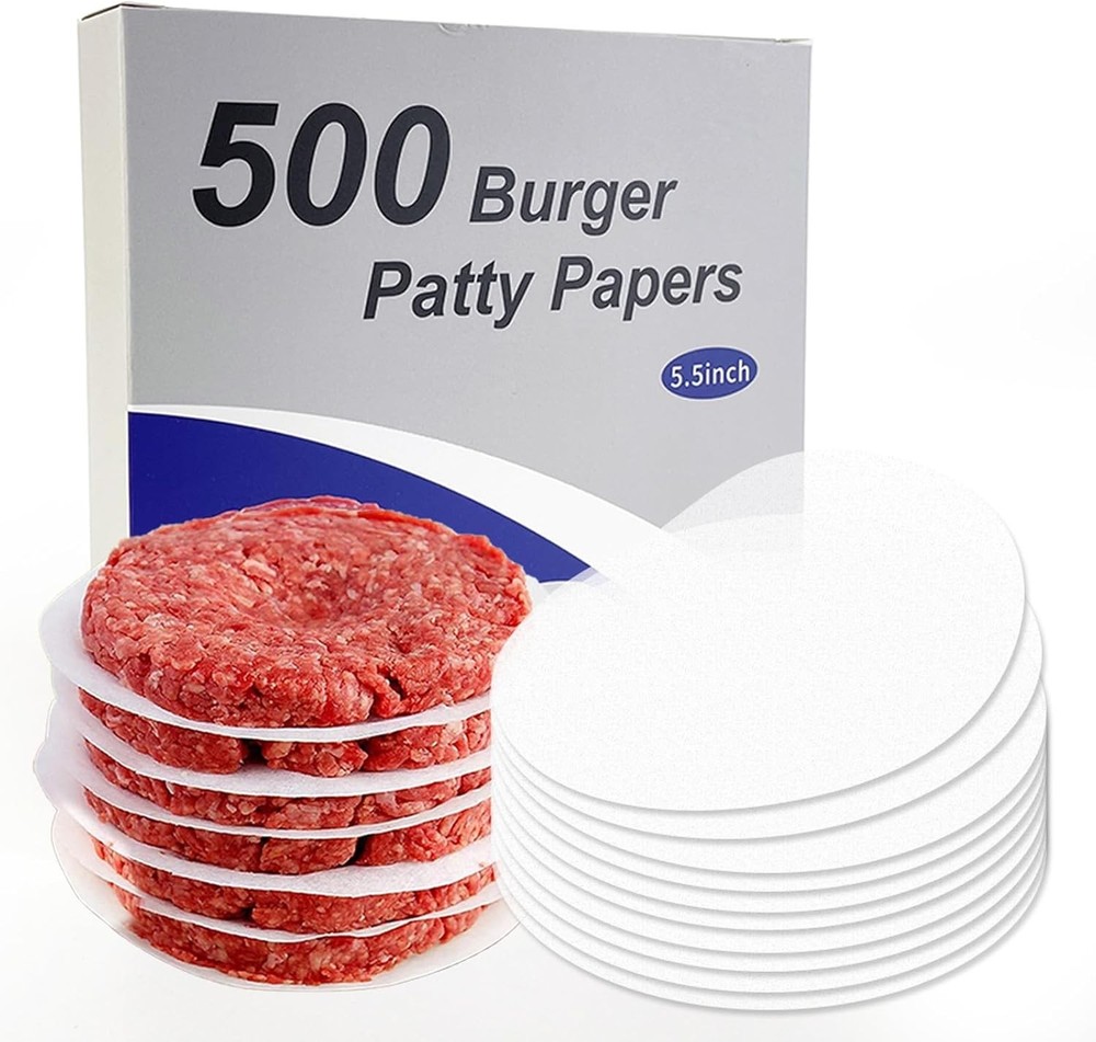 Burger Patty Paper Round 5.5 Inch Set of 500Pcs Non Stick inch, Red