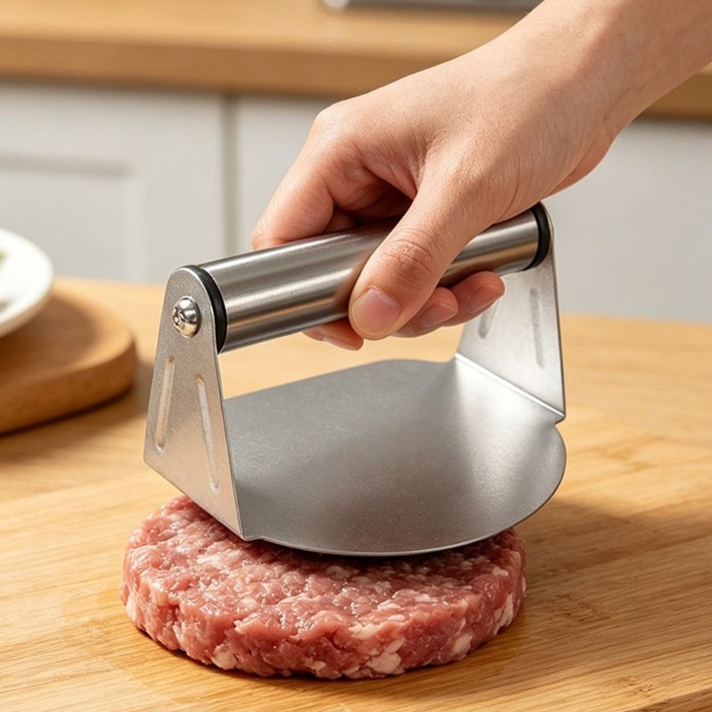 Burger Smasher Smash Burger Press with Smooth Plate Easy Grip Metal Handle gallery