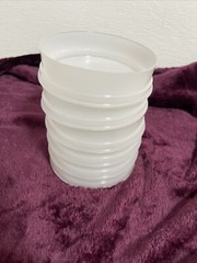 Tupperware 5 White Hamburger Keepers Set With No Lid Stackable