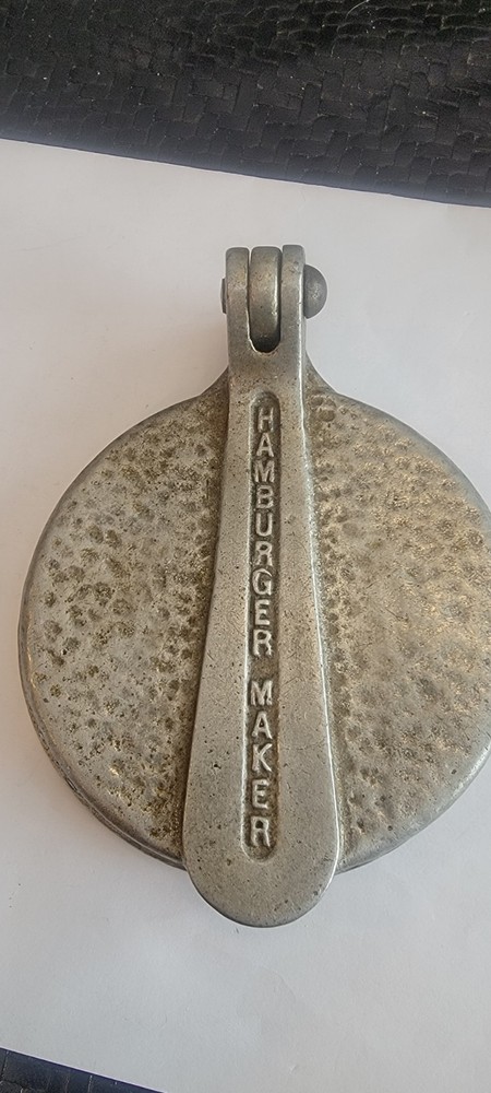 Vintage Aluminum Meat Press Hamburger Patty Maker 4 X 5.5"