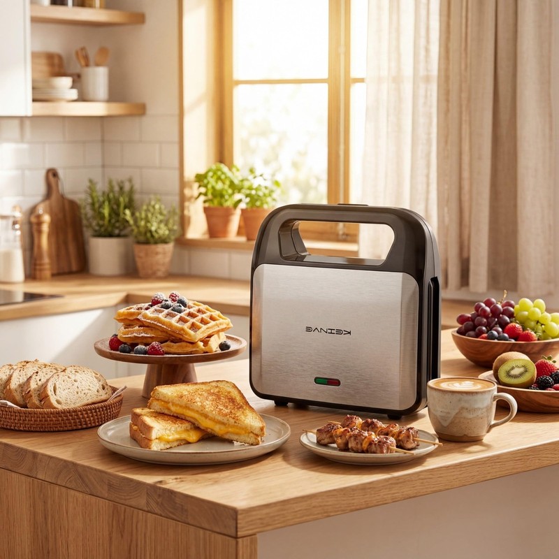 KEINVE 3-in-1 Sandwich Maker, Waffle Maker and Panini Press Grill, 800W Elect... gallery
