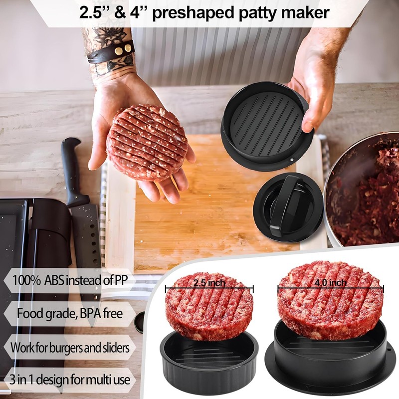 7" Cast Iron Smash Burger Press, Hamburger Press Patty Maker, Stainless Steel Sp gallery