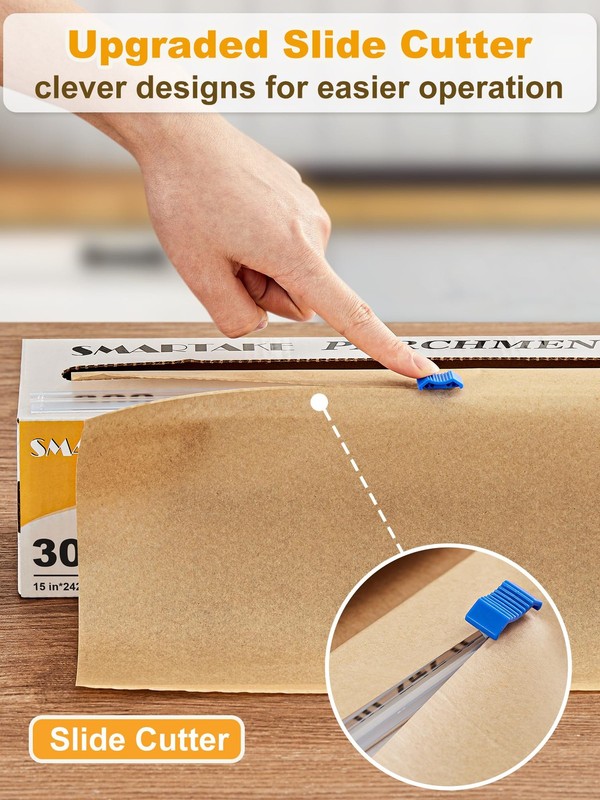 SMARTAKE Parchment Paper Roll for 15 inch x 242 ft, 300 sq.ft, Unbleached gallery