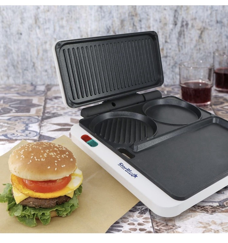 Hamburger Grill Maker by StarBlue with FREE Burger Press and Recipes eBook - gallery