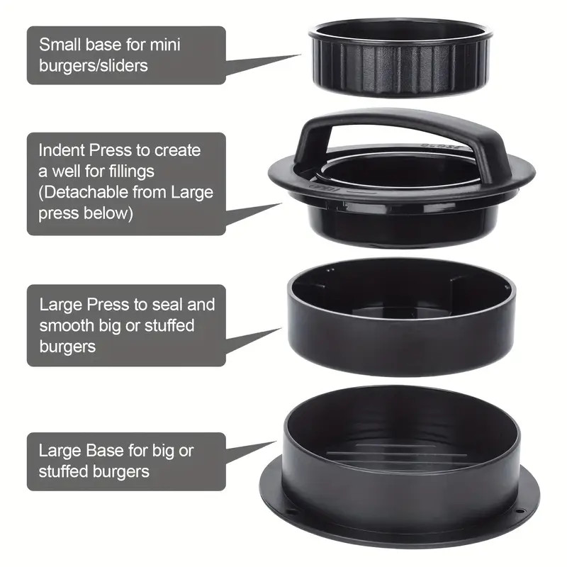 3 IN 1 Non Stick Stuffed Burger Press Hamburger Patty Molds Maker Sliders BBQ US gallery