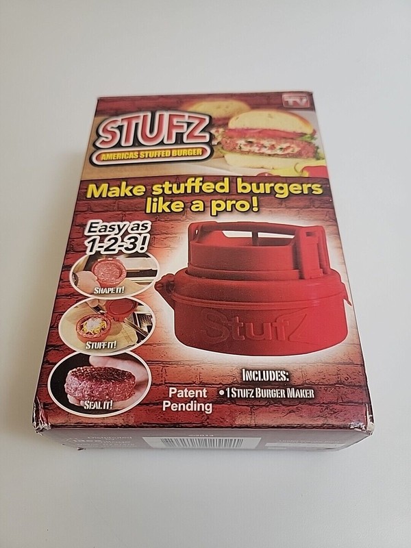 Two STUFZ Burger Stuffer Hamburger Maker Stuffed Patty Press BBQ As Seen On TV! gallery