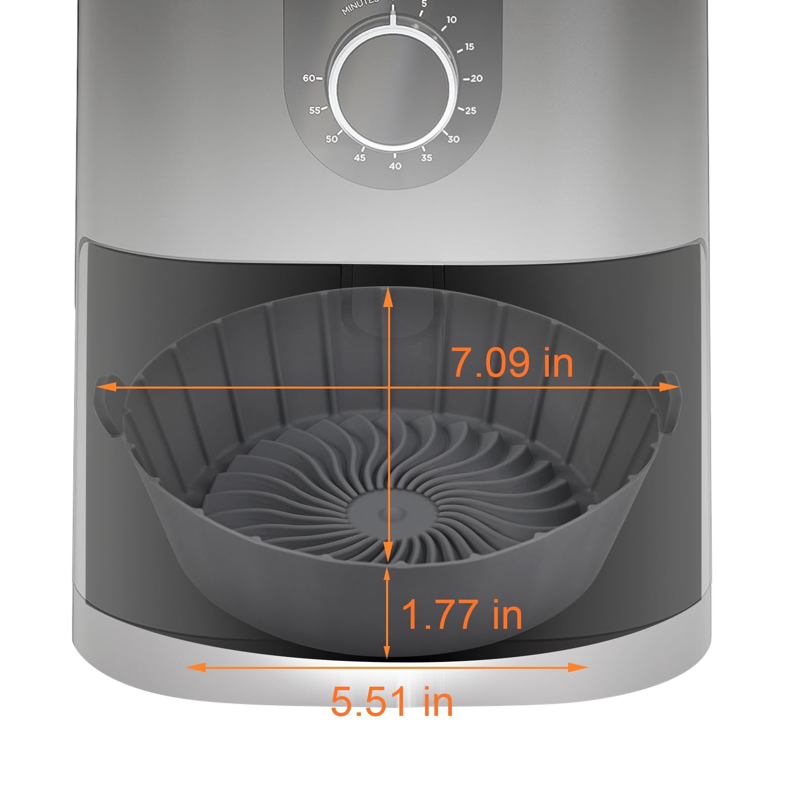 SIUDANGKA Silicone Air Fryer Liners Reusable for 1-2qt mini, Red&Blue&Grey gallery