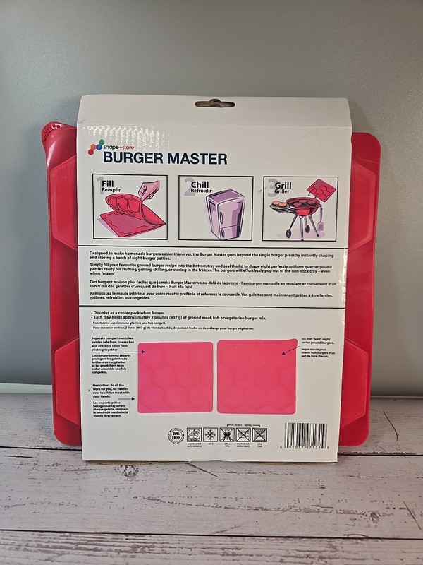Shape + Store Burger Master 8 IN 1 - Burger Press & Freezer Silicone Red New gallery