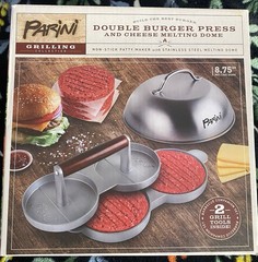 Parini Double Burger Press And Cheese Melting Dome