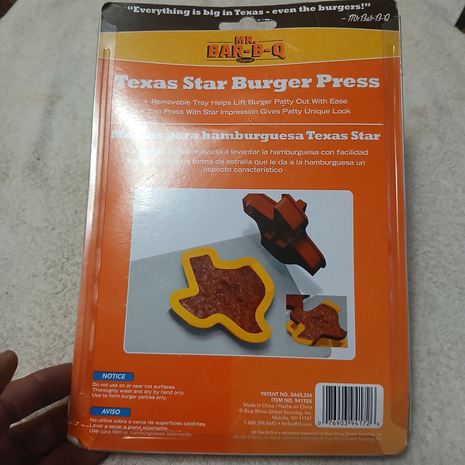 MR BAR-B-Q Novelty Texas Burger Patty Press Star Impression Cutter New Unique gallery