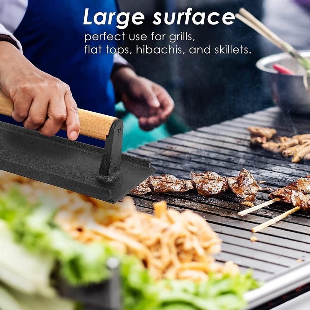 Cast Iron Grill Steak Press for BBQ Hamburger Bacon Meat Patty 2 Pack gallery