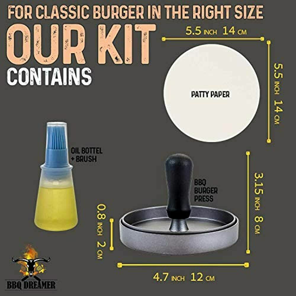 BBQ DREAMER Burger Press With Comfortable Plastic Handle - Non Stick Patty Maker gallery