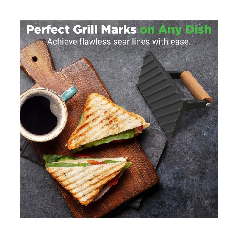NutriChef Cast Iron Weight Grill Press – Heavy-Duty Griddle Pre... FAST US gallery