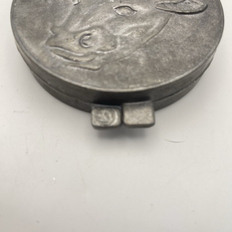 Vintage Farm Decor, Metal Hamburger Patty Press, Cow, Steer, Embossed Design 3.5 gallery
