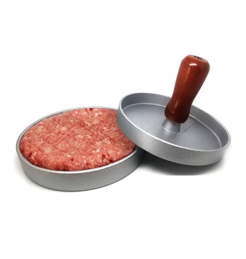 Hamburger Patty Maker Press Aluminum Wood Handle Burger/Crab Cake/Apps Mold NEW gallery