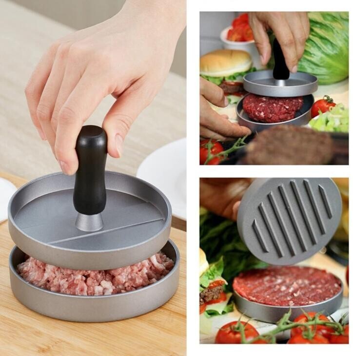 Aluminum Hamburger Press Stuffed Meat Grill Burger Patty Maker Tool Non Stick US gallery