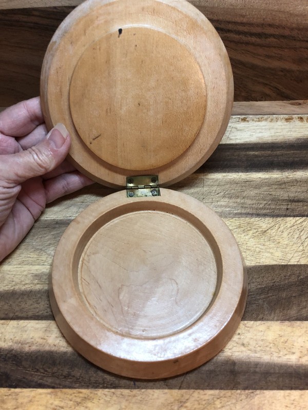 Vintage 50's Wooden Hinged Chef Cook Hamburger Press Great Japan gallery