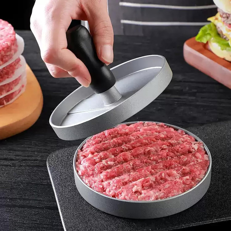 Burger Press Hamburger Press Patty Maker with 100 Patty Papers, Aluminum Hamburg gallery