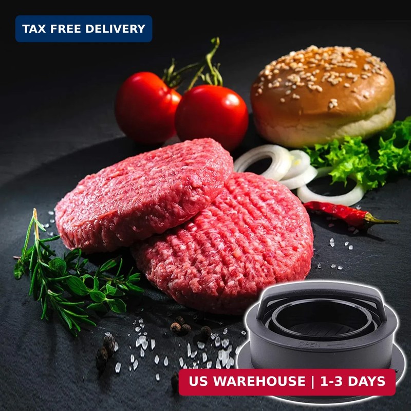 Burger Press, Hamburger Press Patty Maker With 100Pcs Hamburger Patty Paper, 3 i gallery