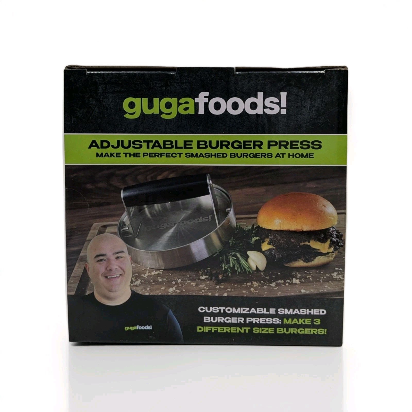 Guga Foods Adjustable Burger Press Kit – Stainless Steel, 3 Sizes, NEW gallery
