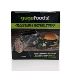 Guga Foods Adjustable Burger Press Kit – Stainless Steel, 3 Sizes, NEW