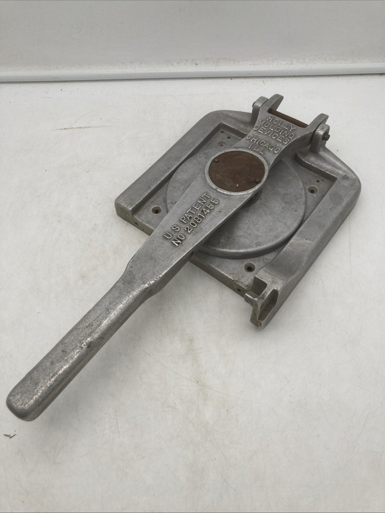 Vintage Holly Molding Devices 5” Hamburger Patty Press Molder Cast Aluminum USA
