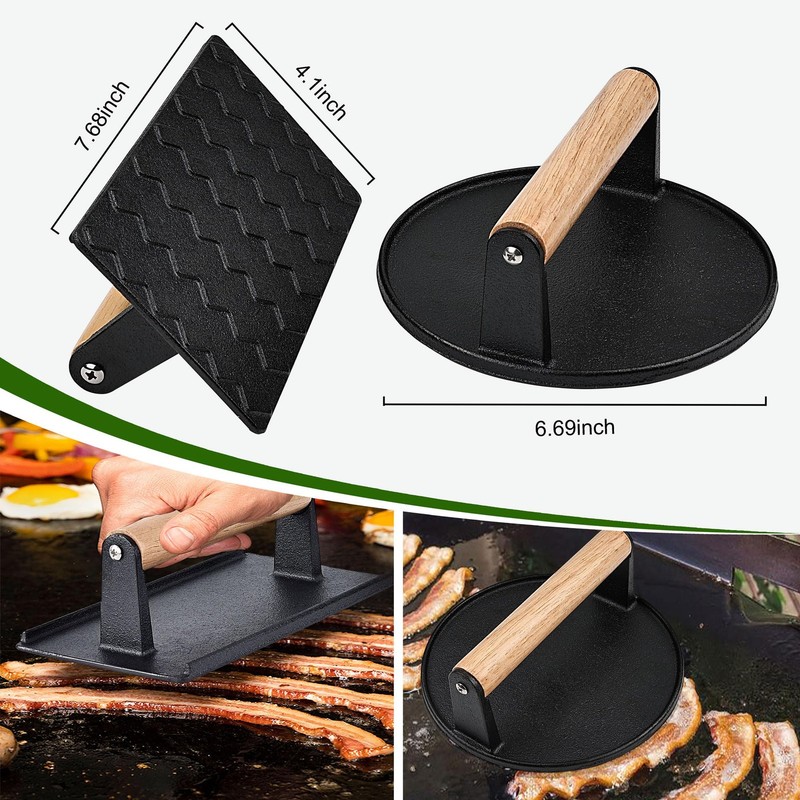 POLIGO 5PCS Smash Burger Press Kit - 4 in 1 Stuffed Burger Mold, 2PCS Cast I... gallery