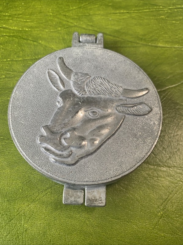 vintage Metal hamburger patty press Embossed Bessie Cow Easy Clean gallery