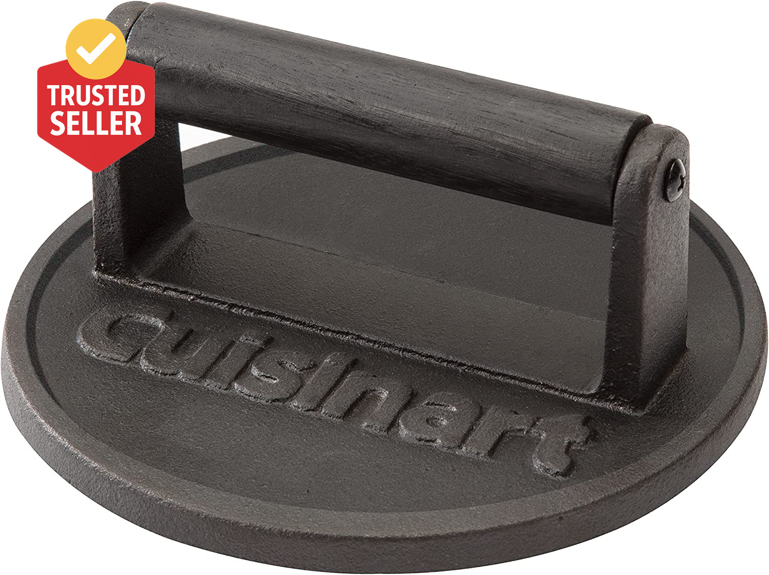 6.5" Cast Iron Smashed Burger Press, round Flat Edge Grill Press for Crispy Smas gallery