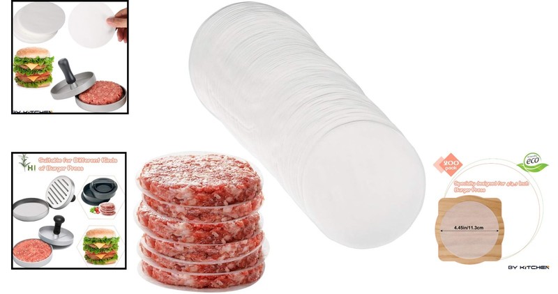 200 Nonstick 4.5-Inch Burger Patty Paper Rounds for Easy Cooking & Storage gallery