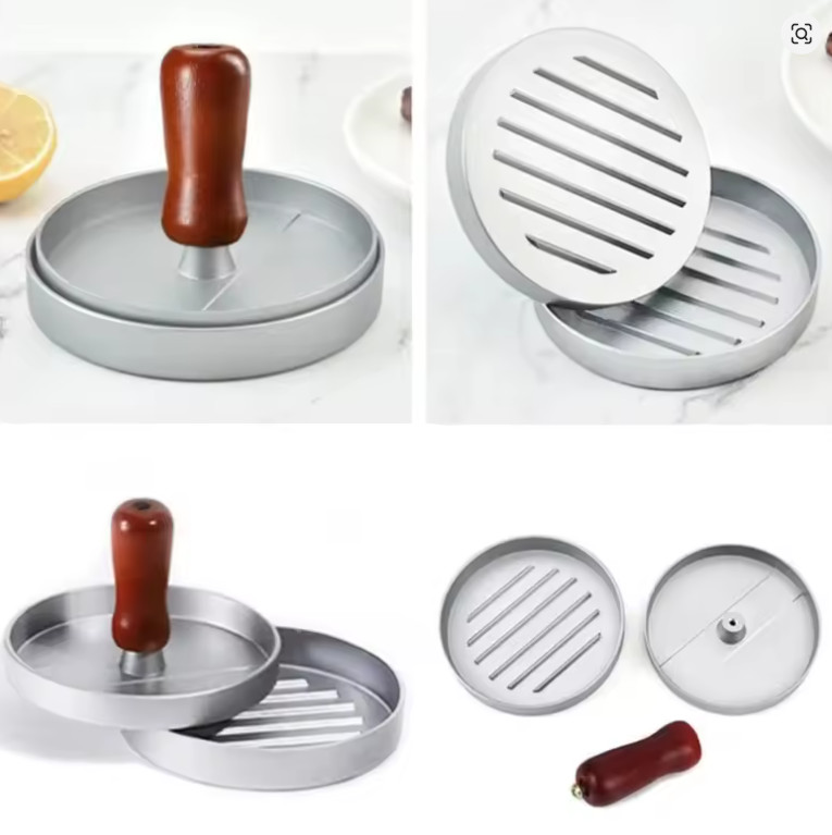 Burger Press Non-Stick Hamburger Patty Maker with Wax Paper Aluminum Burger Make gallery