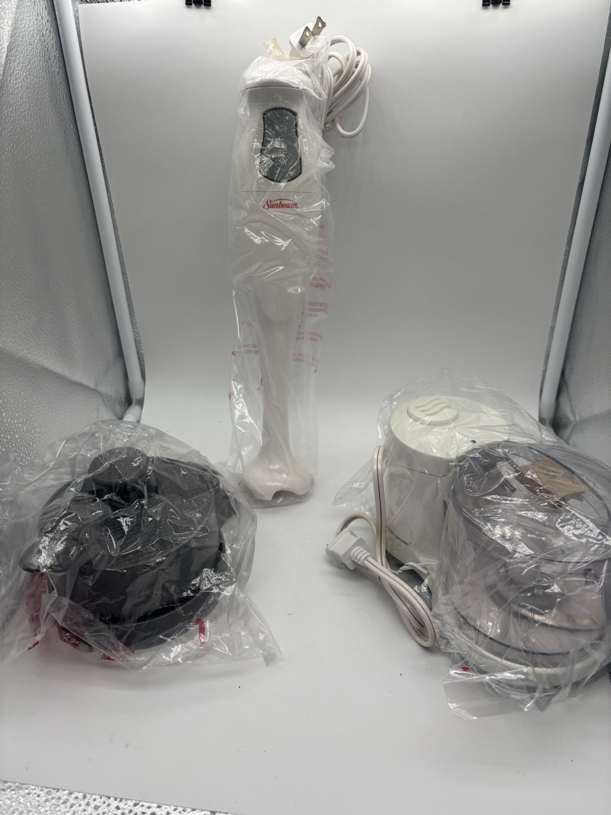 Lot Of Kitchen Equipment Chopper, Hamburger Press, Mixer gallery