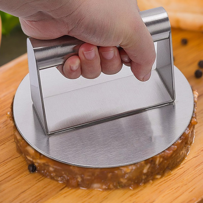 Stainless Steel Burger Press 5.5 Inch Round Burger Smasher, Smashed Hamburger gallery