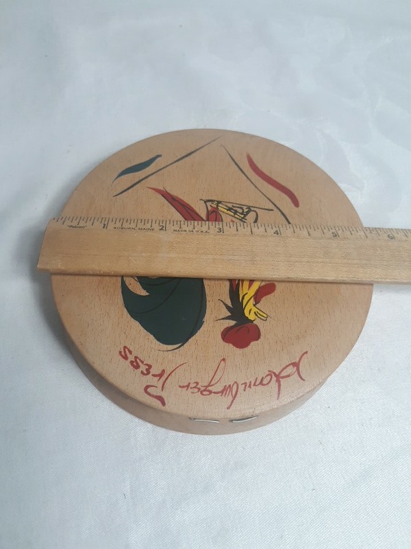 MCM Wooden Hamburger Press Rooster Japan - Excellent Condition. gallery