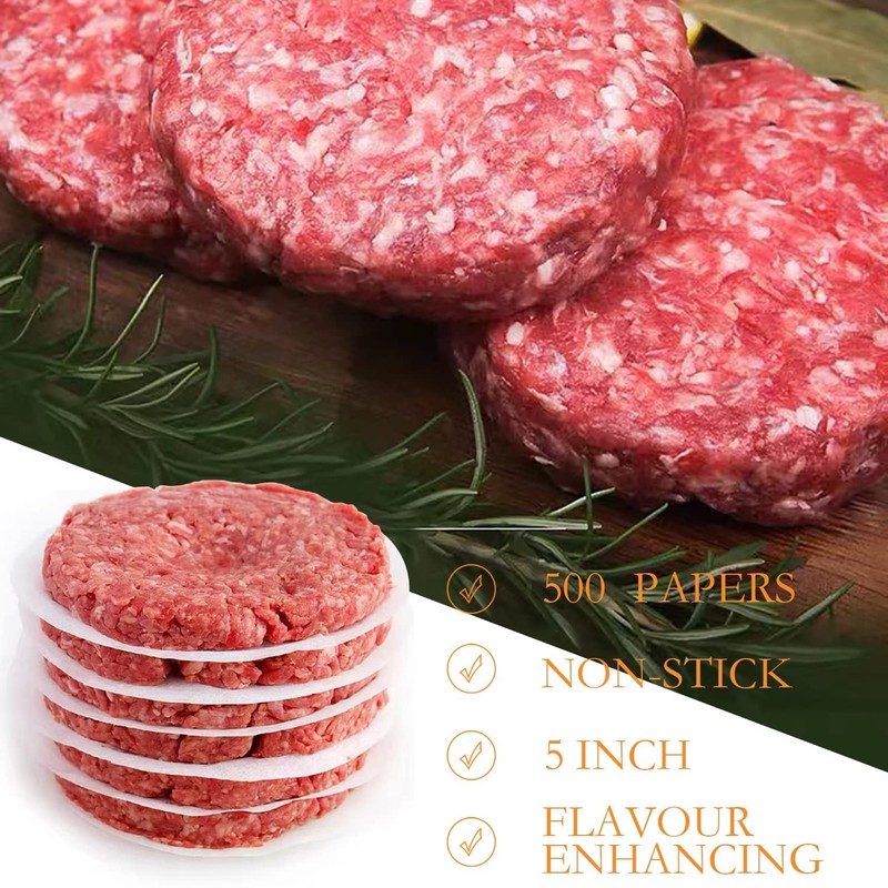 Hamburger Patty Paper 5 inch Papers to Separate Pressed Patties 500 pcs Burge... gallery
