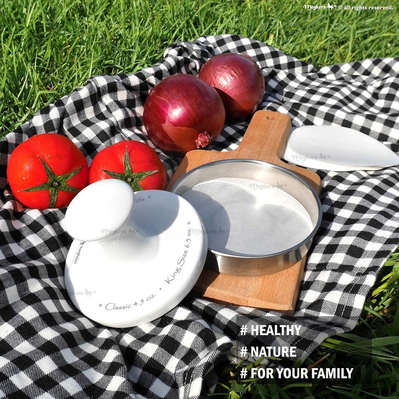 Meykers Burger Press 5" Hamburger Patty with 100 Papers (Round) gallery