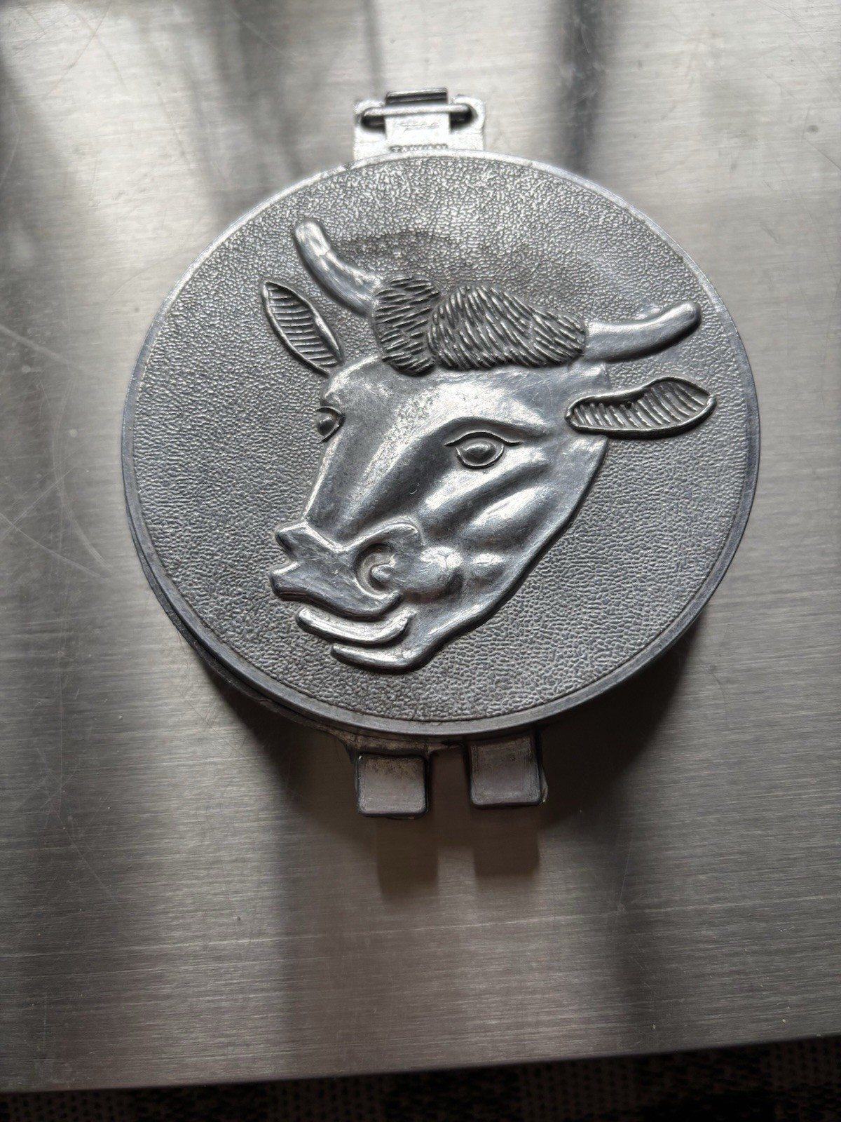 Vintage Aluminum Hamburger Press Bull Head Taiwan Cast Meat Patty Mold gallery