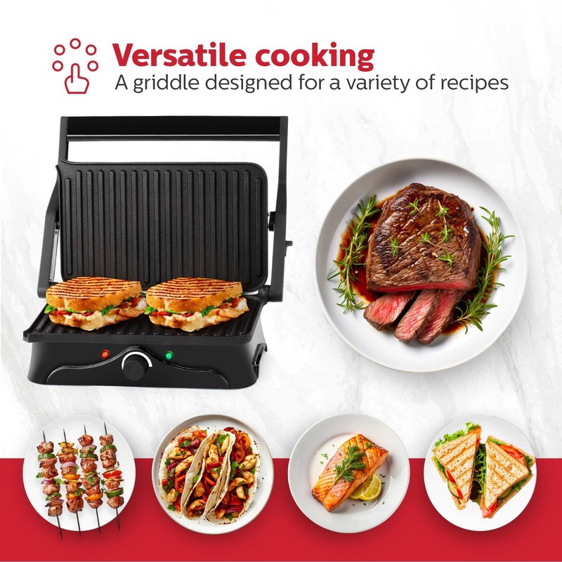 Holstein Housewares 2-Slice Panini Press and Grill - Black/Stainless Steel Sa... gallery