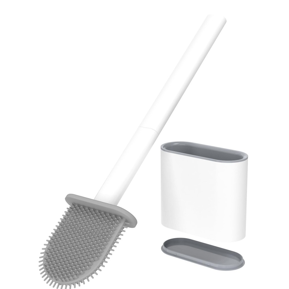 RV Toilet Bowl Brush by, Silicone Bristles, Wall-Mounted, Anti-Roll & Anti-Dr...